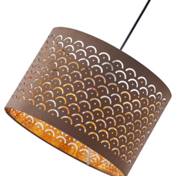 Innoteck Brown and Gold Reflective Drum Lamp Shade - Size: 20 x 30 x 30cm - Wilko - thumbnail 4