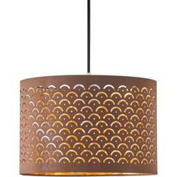 Innoteck Brown and Gold Reflective Drum Lamp Shade - Size: 20 x 30 x 30cm - Wilko - thumbnail 1