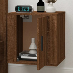 vidaXL Single Door Brown Oak Wall Mounted Cabinet - Size: 40 x 40 x 34.5cm - Wilko