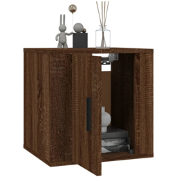 vidaXL Single Door Brown Oak Wall Mounted Cabinet - Size: 40 x 40 x 34.5cm - Wilko - thumbnail 4