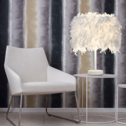 Living and Home LED Table Lamp with Feather Lampshade - Size: 25 x 25 x 35cm - White - Wilko - thumbnail 3