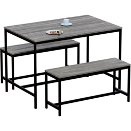 VIDA DESIGNS Roslyn 4 Seater Metal Frame Dining Bench Set Grey - Wilko - thumbnail 3