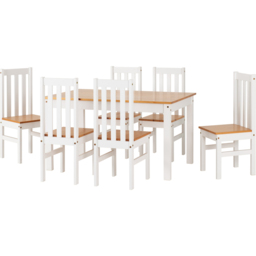 Seconique Ludlow 6 Seater Dining Set White and Oak - Wilko - thumbnail 3