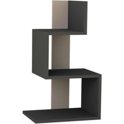 Decortie Rosie 3 Shelf Anthracite and Mocha Grey Modern Side End Table - Size: 72 x 42 x 30cm - Multi - Wilko - thumbnail 3