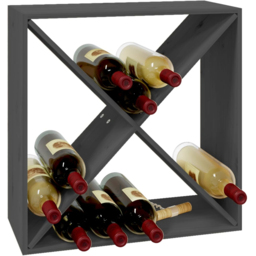 vidaXL 4 Shelf Grey Freestanding Wine Cabinet - Size: 62 x 62 x 25cm - Wilko - thumbnail 4