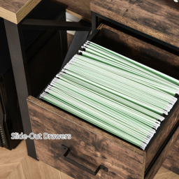 Vinsetto Brown Office Filing Cabinet - Size: 40 x 41.5 x 69.5cm - Wilko - thumbnail 4