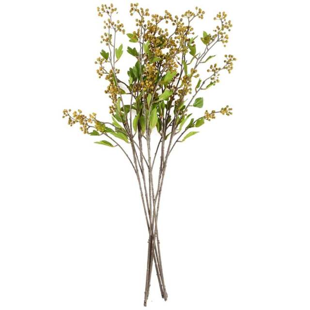 Leaf Yellow Berry Artificial Stem 90cm 6 Pack - Size: 90 x 10 x 10cm - Wilko - image 1