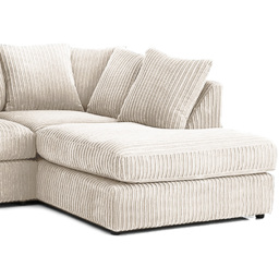 Portland Luxor 4 Seater Cream Jumbo Cord Right Hand L Shape Corner Sofa - Wilko - thumbnail 5