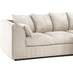 Portland Luxor 4 Seater Cream Jumbo Cord Right Hand L Shape Corner Sofa - Wilko - thumbnail 4