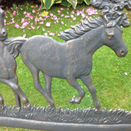 Gardeco 2 Seater Horses and Tree Motif Black and Bronze Patina Cast Iron Bench - Wilko - thumbnail 4