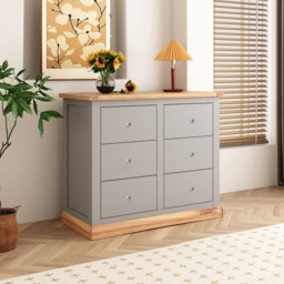 Cabinet Bits Bomporto 6 Drawer Grey Chrome Knob Chest of Drawers - Wilko - thumbnail 6