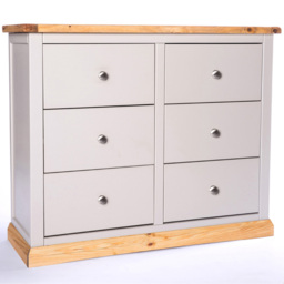 Cabinet Bits Bomporto 6 Drawer Grey Chrome Knob Chest of Drawers - Wilko - thumbnail 4