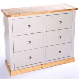 Cabinet Bits Bomporto 6 Drawer Grey Chrome Knob Chest of Drawers - Wilko - thumbnail 5
