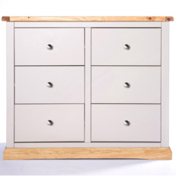 Cabinet Bits Bomporto 6 Drawer Grey Chrome Knob Chest of Drawers - Wilko - thumbnail 3