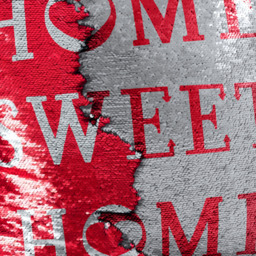 Velosso Home Sweet Home Mermaid Red and Silver Filled Cushion 43 x 43cm - Multi - Wilko - thumbnail 3