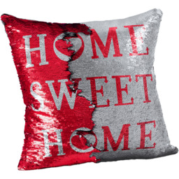 Velosso Home Sweet Home Mermaid Red and Silver Filled Cushion 43 x 43cm - Multi - Wilko