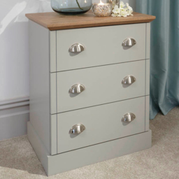 GFW Kendal 3 Drawer Grey Chest of Drawers - Wilko - thumbnail 1