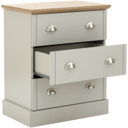 GFW Kendal 3 Drawer Grey Chest of Drawers - Wilko - thumbnail 6