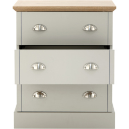 GFW Kendal 3 Drawer Grey Chest of Drawers - Wilko - thumbnail 4