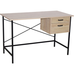 Luxe Study Loft 2 Drawer Home Office Desk Brown - Size: 60 x 120 x 76cm - Wilko - thumbnail 3