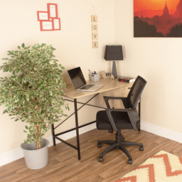 Luxe Study Loft 2 Drawer Home Office Desk Brown - Size: 60 x 120 x 76cm - Wilko - thumbnail 4