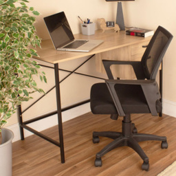 Luxe Study Loft 2 Drawer Home Office Desk Brown - Size: 60 x 120 x 76cm - Wilko - thumbnail 1