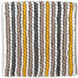 Allure Bath Fashions Mustard Striped Square Chunky Bobble Bath Mat 50 x 50cm - Yellow - Wilko