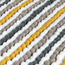 Allure Bath Fashions Mustard Striped Square Chunky Bobble Bath Mat 50 x 50cm - Yellow - Wilko - thumbnail 5