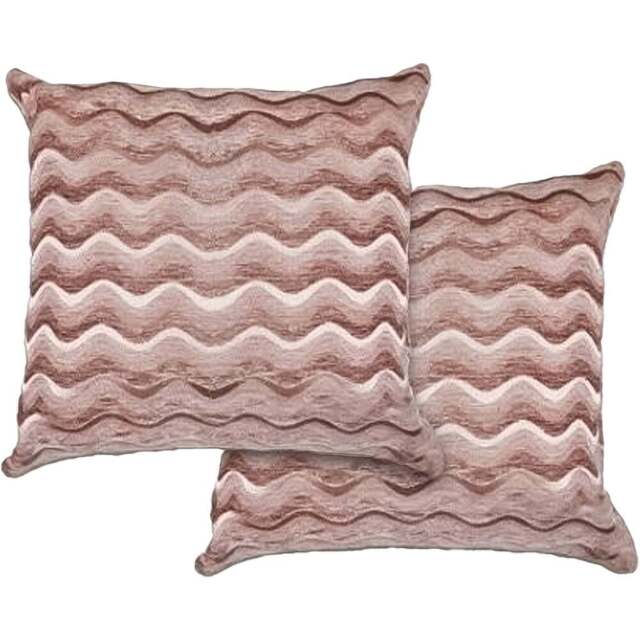 Serene Waves Dusty Pink Cushion Cover - Size: 43 x 43cm - Wilko - image 1