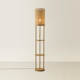 ValueLights Elsa Natural Wood 3 Tier Floor Lamp - Size: 152 x 25 x 25cm - Cream - Wilko - thumbnail 6