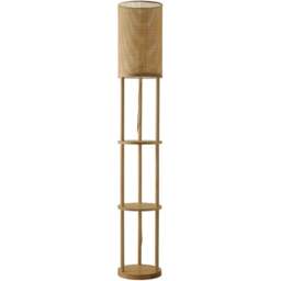 ValueLights Elsa Natural Wood 3 Tier Floor Lamp - Size: 152 x 25 x 25cm - Cream - Wilko - thumbnail 1