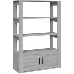 vidaXL 2 Door 3 Shelf Grey Sonoma Wooden Sideboard - Size: 119.5 x 80 x 30cm - Wilko - thumbnail 3
