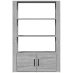 vidaXL 2 Door 3 Shelf Grey Sonoma Wooden Sideboard - Size: 119.5 x 80 x 30cm - Wilko - thumbnail 4