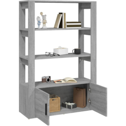 vidaXL 2 Door 3 Shelf Grey Sonoma Wooden Sideboard - Size: 119.5 x 80 x 30cm - Wilko - thumbnail 5
