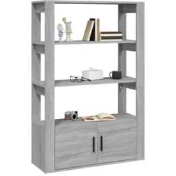 vidaXL 2 Door 3 Shelf Grey Sonoma Wooden Sideboard - Size: 119.5 x 80 x 30cm - Wilko - thumbnail 6