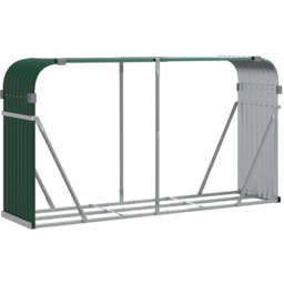 vidaXL Green Galvanised Steel Firewood Log Holder 100 x 234 x 45cm - Wilko