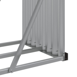 vidaXL Green Galvanised Steel Firewood Log Holder 100 x 234 x 45cm - Wilko - thumbnail 6