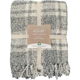 Allure Home Fashions Darwin Grey Chenille Checked Tartan Throw 150 x 200cm - Wilko - thumbnail 1