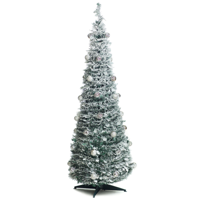Best Artificial Pre Lit Warm White LED Frosted Pop Up Artificial Christmas Tree 7ft - Wilko - image 1