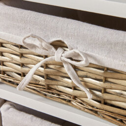 Home Source Lichfield 3 Wicker Basket White Storage Unit - Size: 76 x 26 x 63cm - Wilko - thumbnail 5
