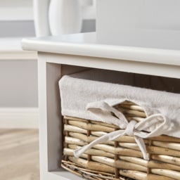 Home Source Lichfield 3 Wicker Basket White Storage Unit - Size: 76 x 26 x 63cm - Wilko - thumbnail 7
