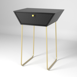Core Products Apollo Single Drawer Black and Gold Metal Bedside Cabinet - Wilko - thumbnail 6