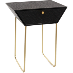Core Products Apollo Single Drawer Black and Gold Metal Bedside Cabinet - Wilko - thumbnail 3
