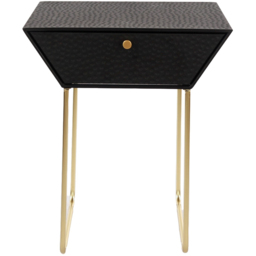 Core Products Apollo Single Drawer Black and Gold Metal Bedside Cabinet - Wilko - thumbnail 4