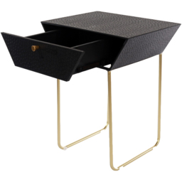 Core Products Apollo Single Drawer Black and Gold Metal Bedside Cabinet - Wilko - thumbnail 5
