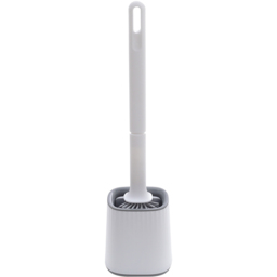 Living and Home White Silicone Flexible Toilet Brush with Holder - Size: 41 x 7.7 x 10.2cm - Wilko - thumbnail 1