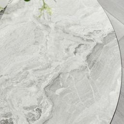 Furniturebox Elissa 2 Seater Round Dining Table White Marble Effect - Size: 4 Seater - Wilko - thumbnail 3