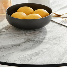 Furniturebox Elissa 2 Seater Round Dining Table White Marble Effect - Size: 4 Seater - Wilko - thumbnail 4
