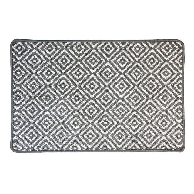 Primeur Premium Polyester Loop Doormat - Black and White - Wilko - image 1
