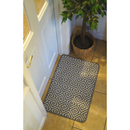 Primeur Premium Polyester Loop Doormat - Black and White - Wilko - thumbnail 3